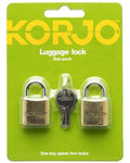 Korjo Brass Luggage Lock Set - 2-Pack Image 1