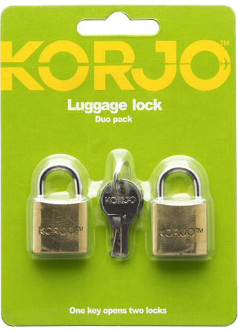 Korjo Brass Luggage Lock Set - 2-Pack