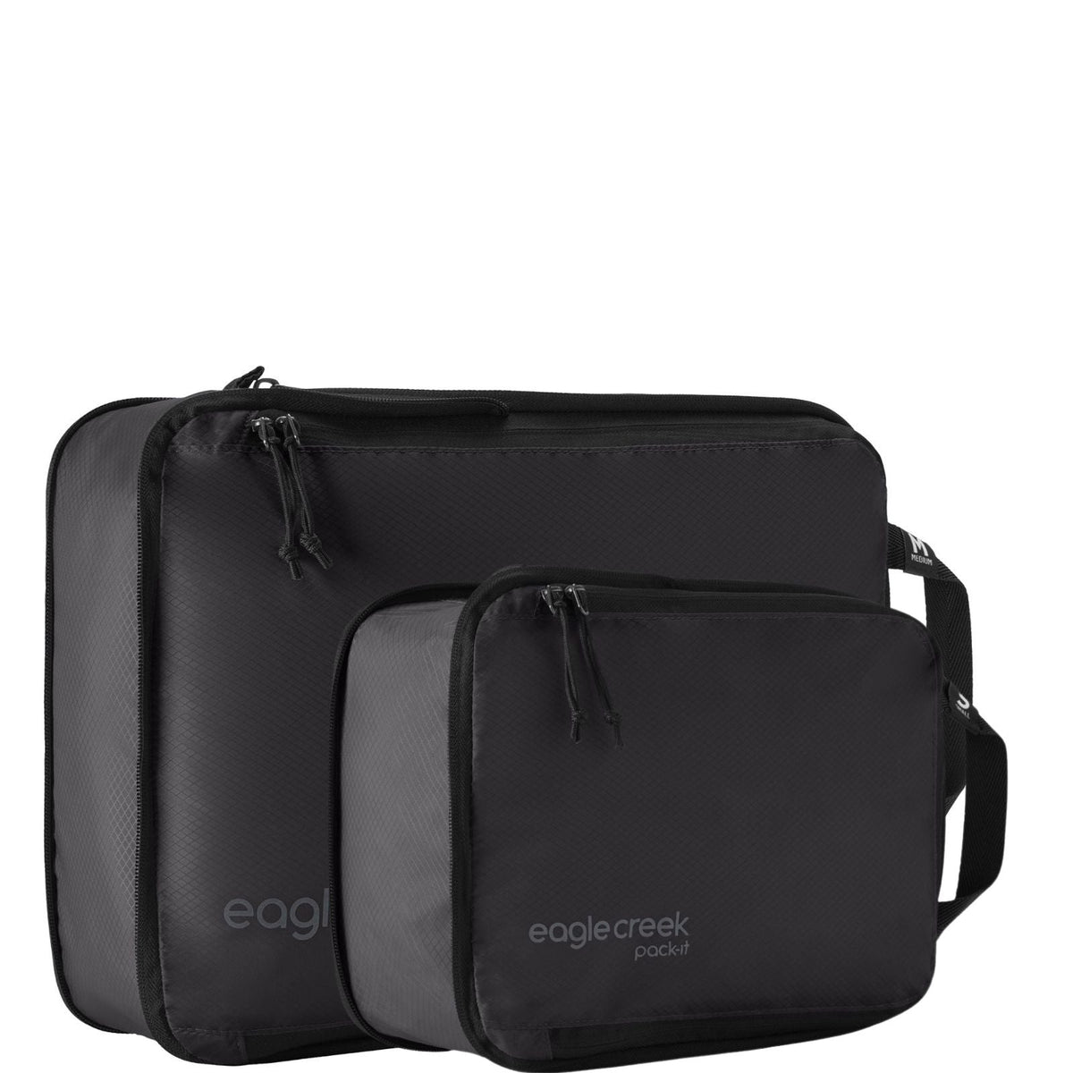 Eagle Creek Pack-It Isolate Compression Cube Set - 2-Piece (S/M) - Black Front Left Image 1