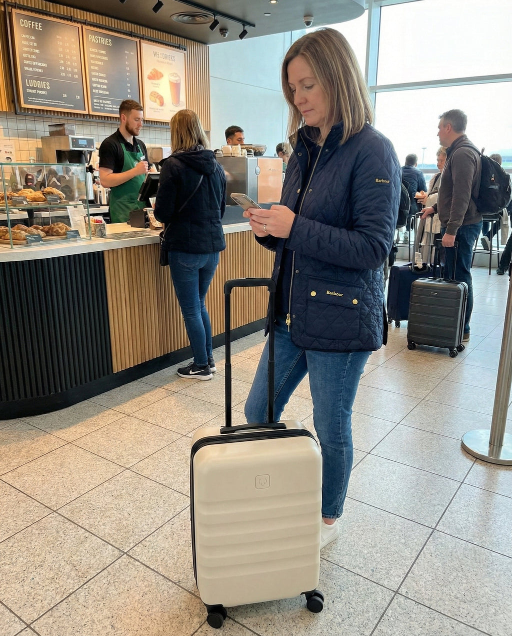 Antler Icon Stripe Expandable Hardside Carry-On Spinner Suitcase - 55cm - Taupe Image 7