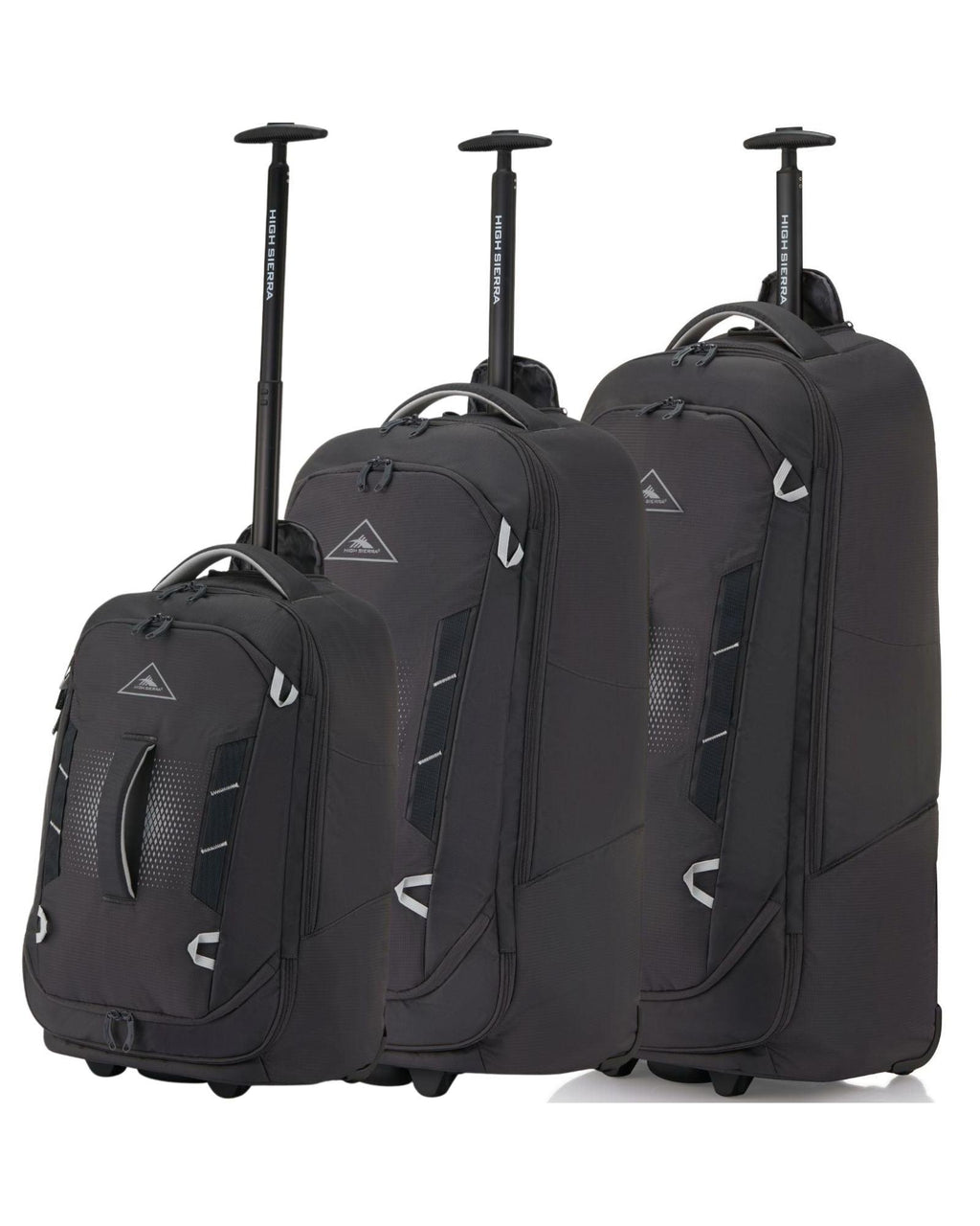 High Sierra Composite V4 3-Piece Wheeled Duffle Bag Set - Silver Front Left Image 1