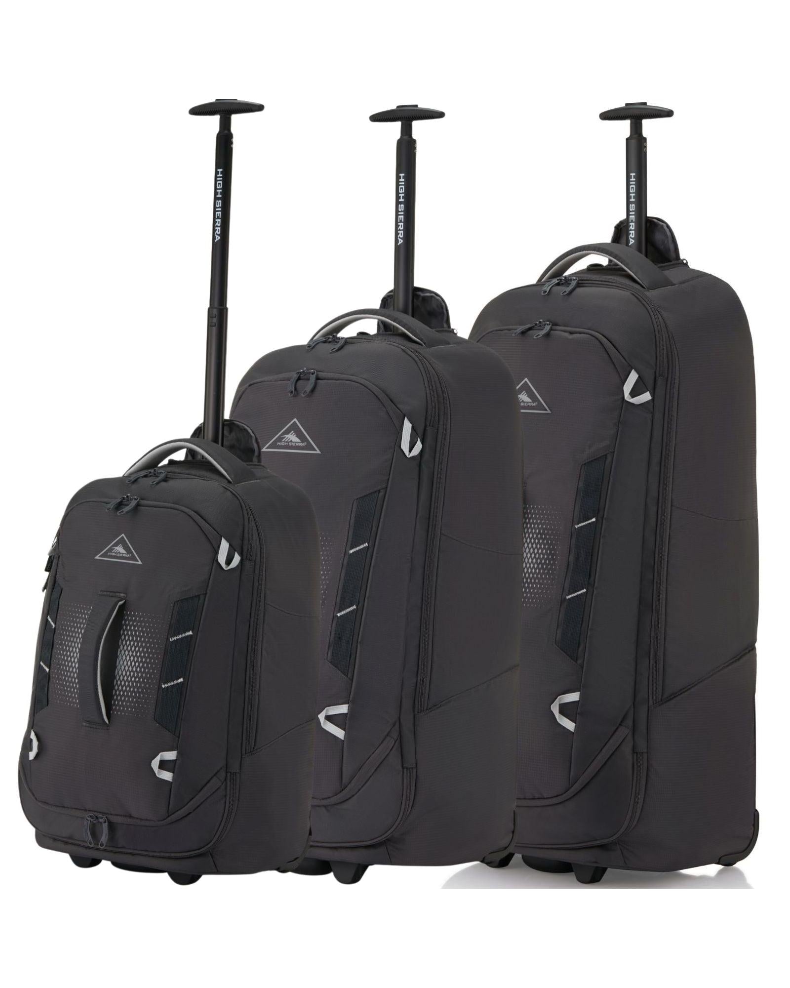 High Sierra Composite V4 3-Piece Wheeled Duffle Bag Set - Silver Front Left Image 1