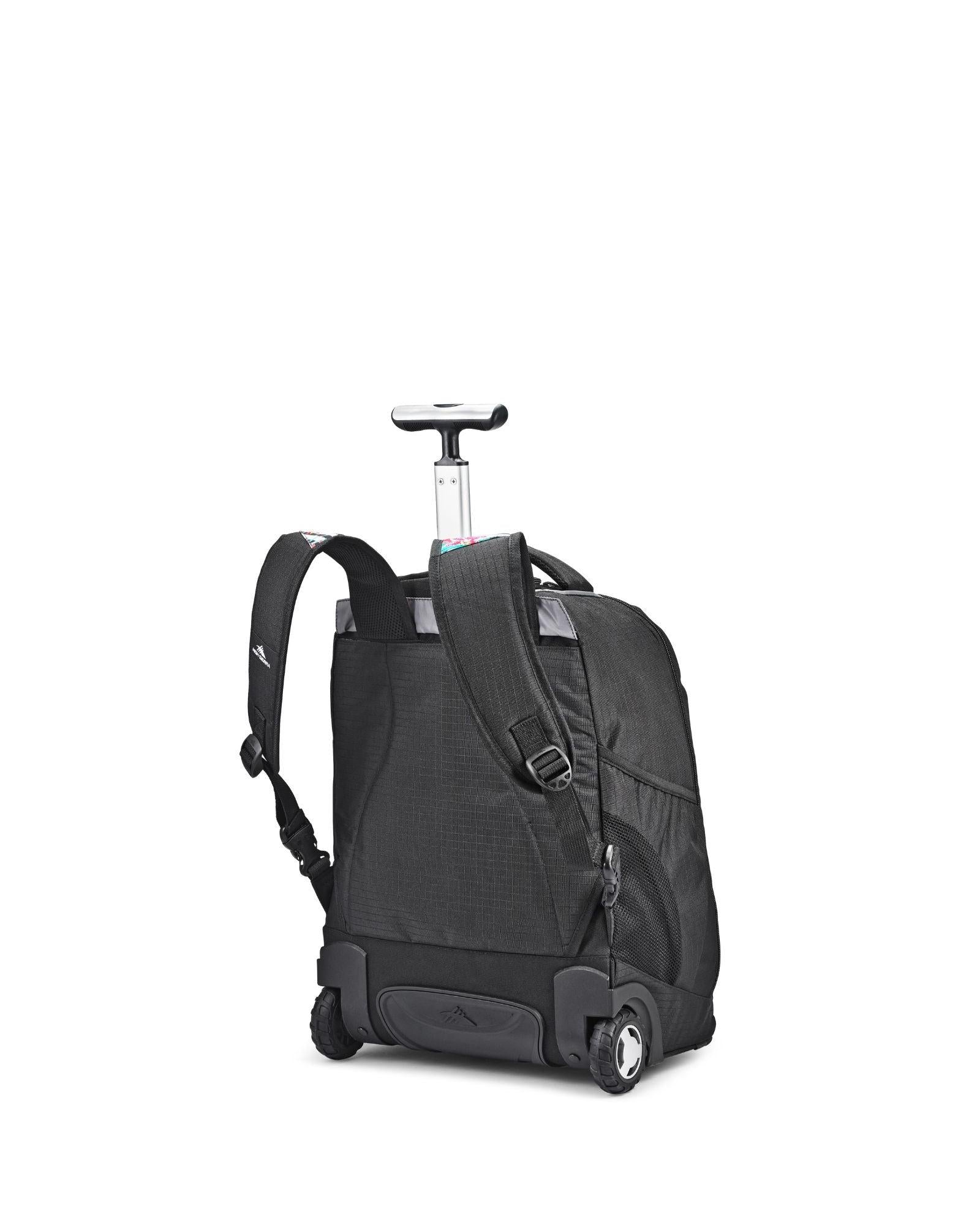 High Sierra Freewheel Wheeled Laptop Backpack - 17-Inch - Black Back Left Image 4