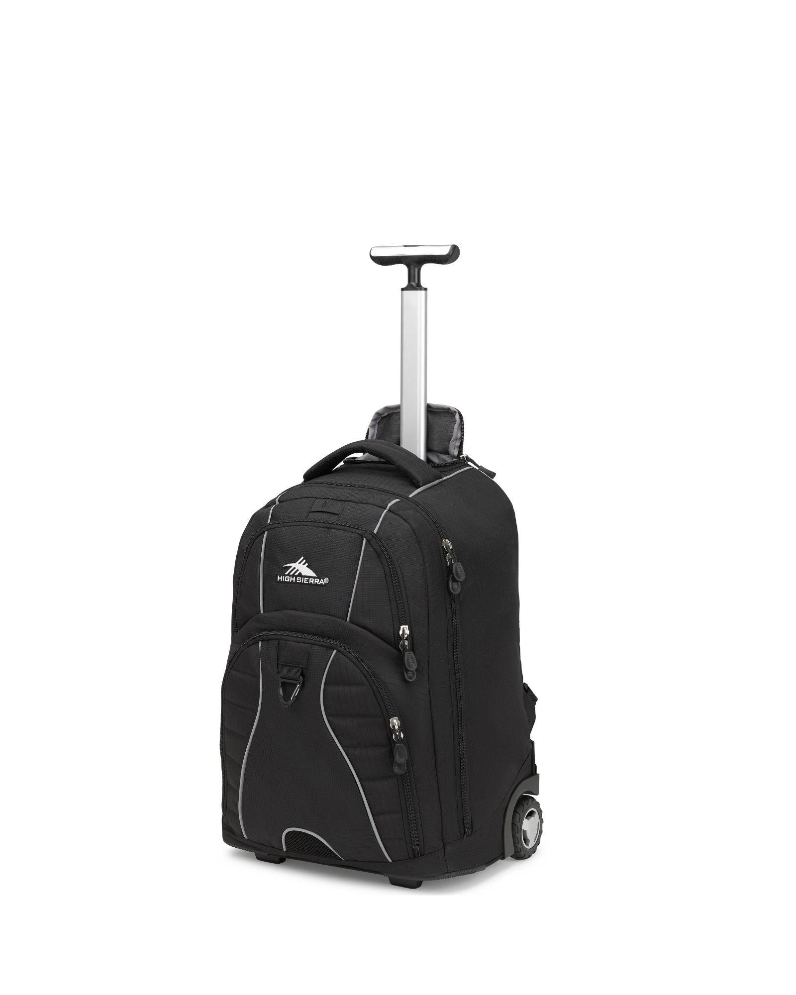 High Sierra Freewheel Wheeled Laptop Backpack - 17-Inch - Black Front Left Image 1