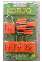 Korjo TSA Luggage Locks - 4-Pack - Assorted Colours