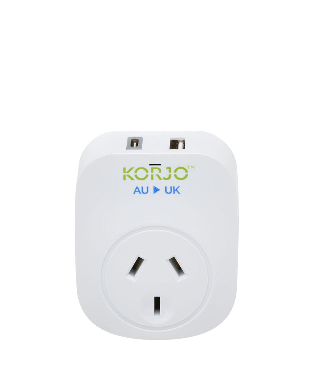 Korjo Travel Adaptor Plug with USB-C + USB-A - Aus to UK Image 1