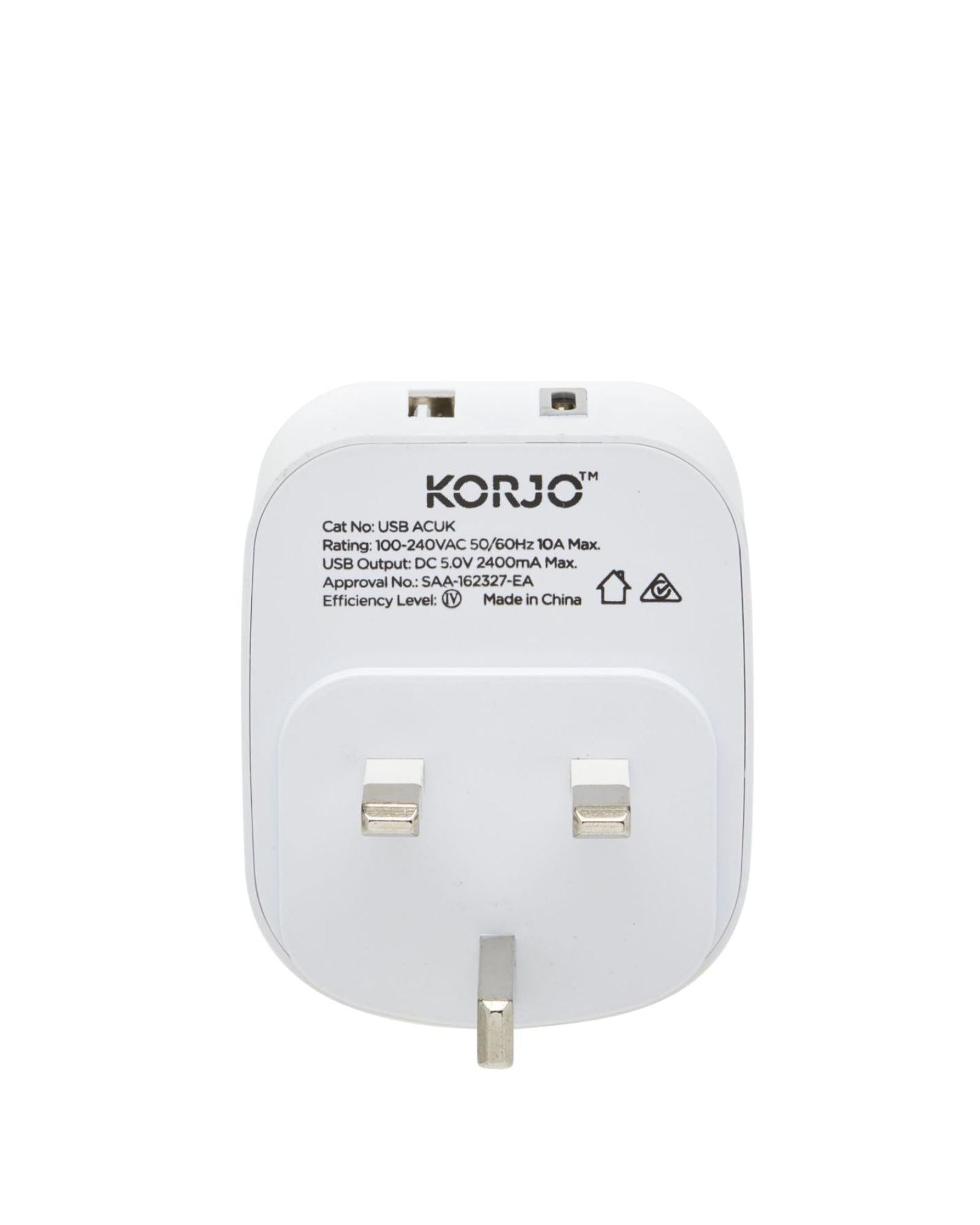 Korjo Travel Adaptor Plug with USB-C + USB-A - Aus to UK Back Image 2
