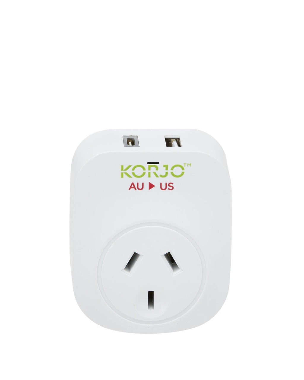 Korjo Travel Adaptor Plug with USB-C + USB-A - Aus to USA Image 1