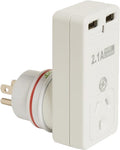 Korjo Travel Adaptor Plug with 2 x USB - Aus to USA / Canada Image 1