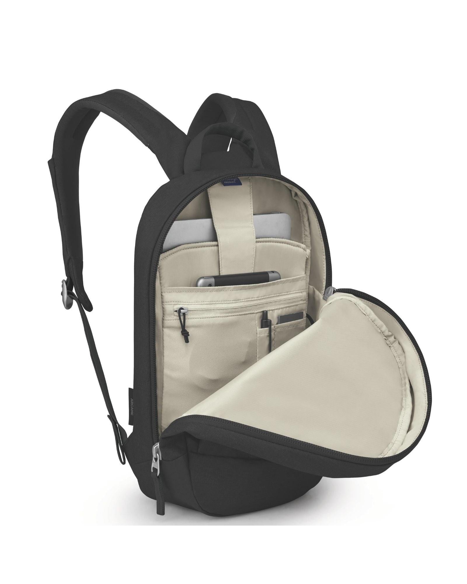 Ospey Arcane Daypack BackPack Small 12L Black Interior Back Image 2