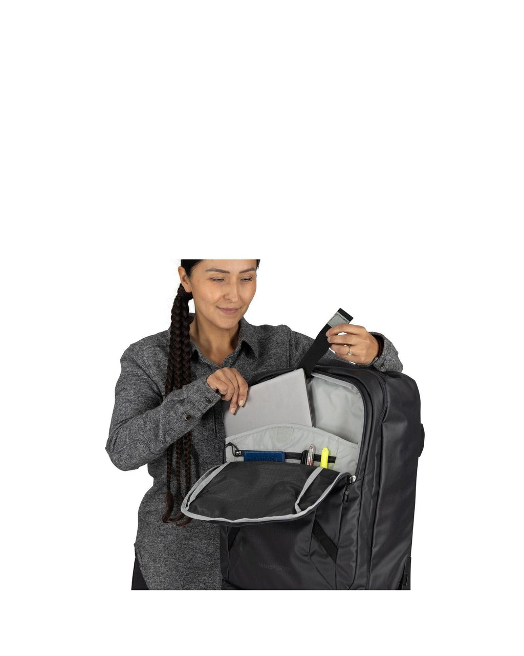 Osprey Transporter Wheeled Duffle Carry-On 38L Black Image 6