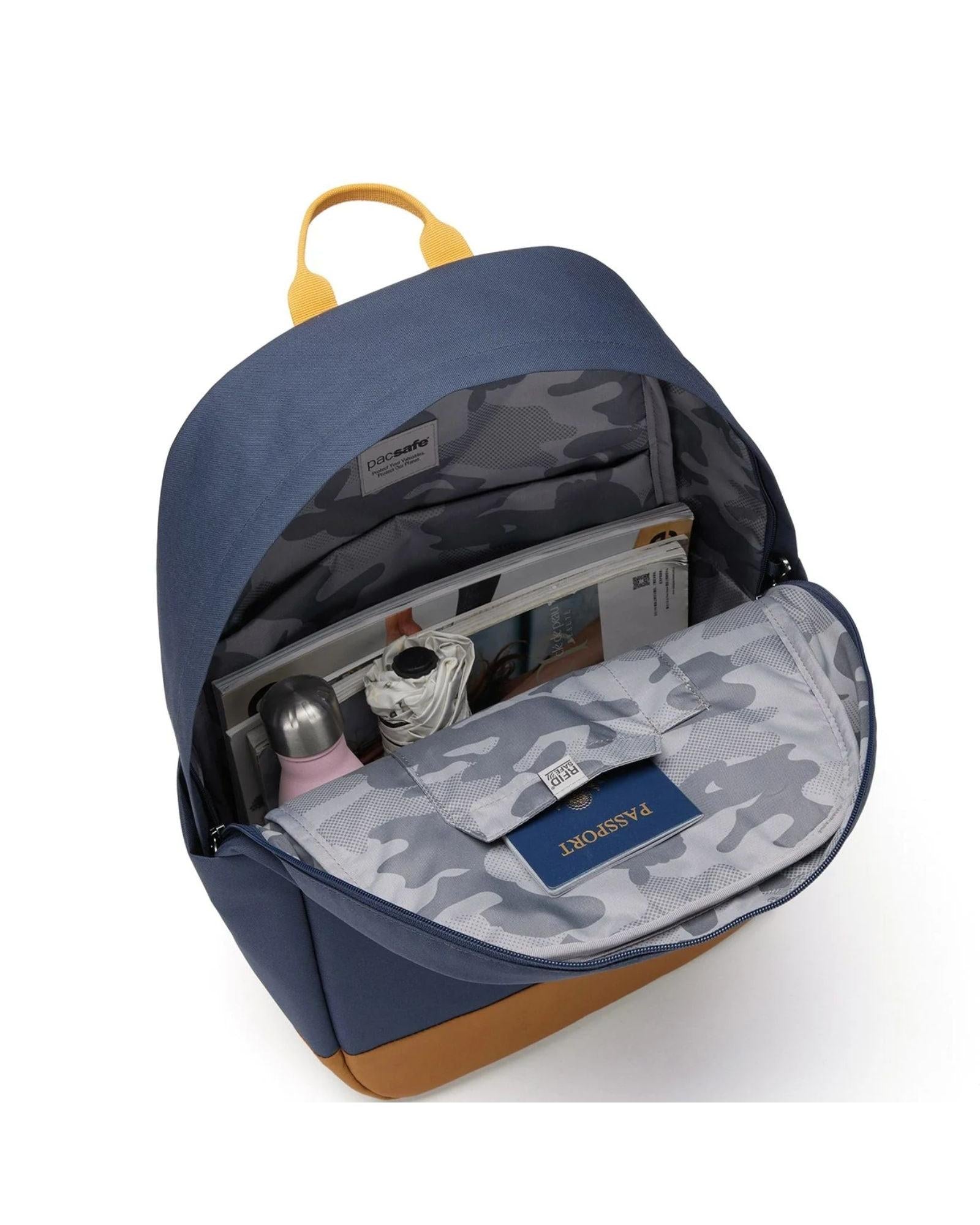 Pacsafe GO Anti-Theft Backpack S25 - 25L - Coastal Blue Interior Back Image 6