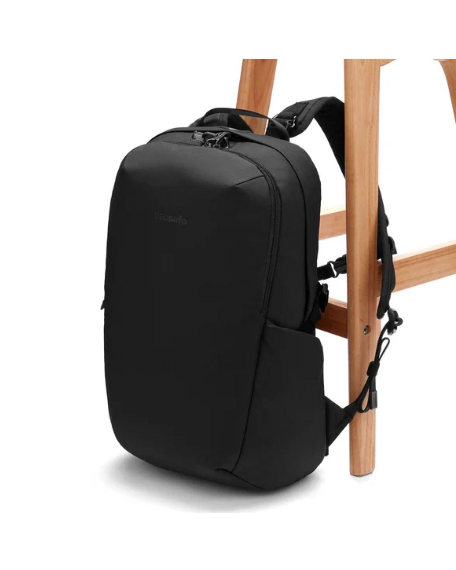 Pacsafe Vibe Anti-Theft Backpack - 25L - Jet Black Front Right Image 1