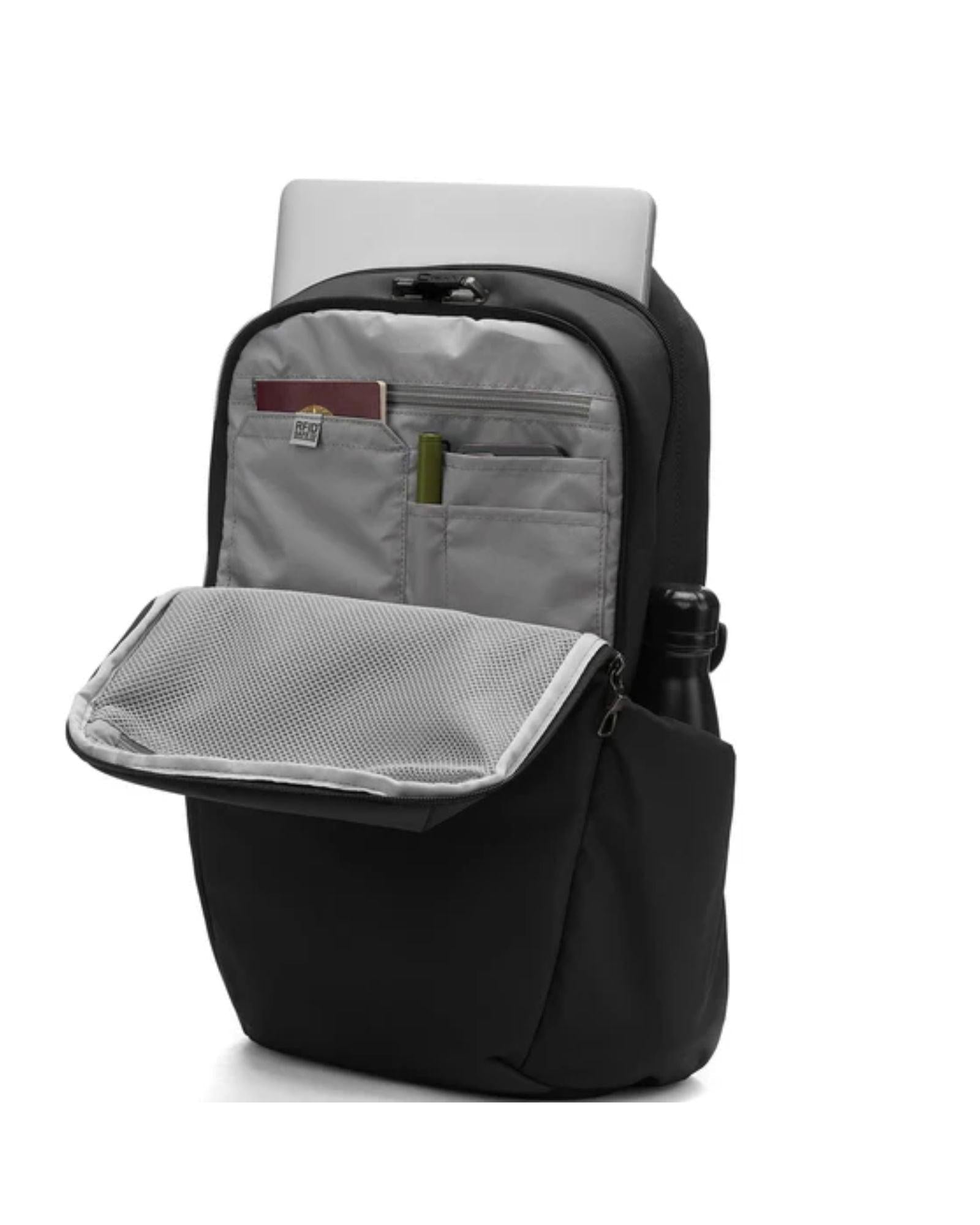 Pacsafe Vibe Anti-Theft Backpack - 25L - Jet Black Interior Back Image 5