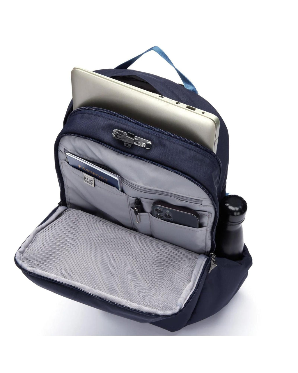 Pacsafe V Active Anti-Theft Backpack S25 - 24L - Ocean Interior Back Image 6