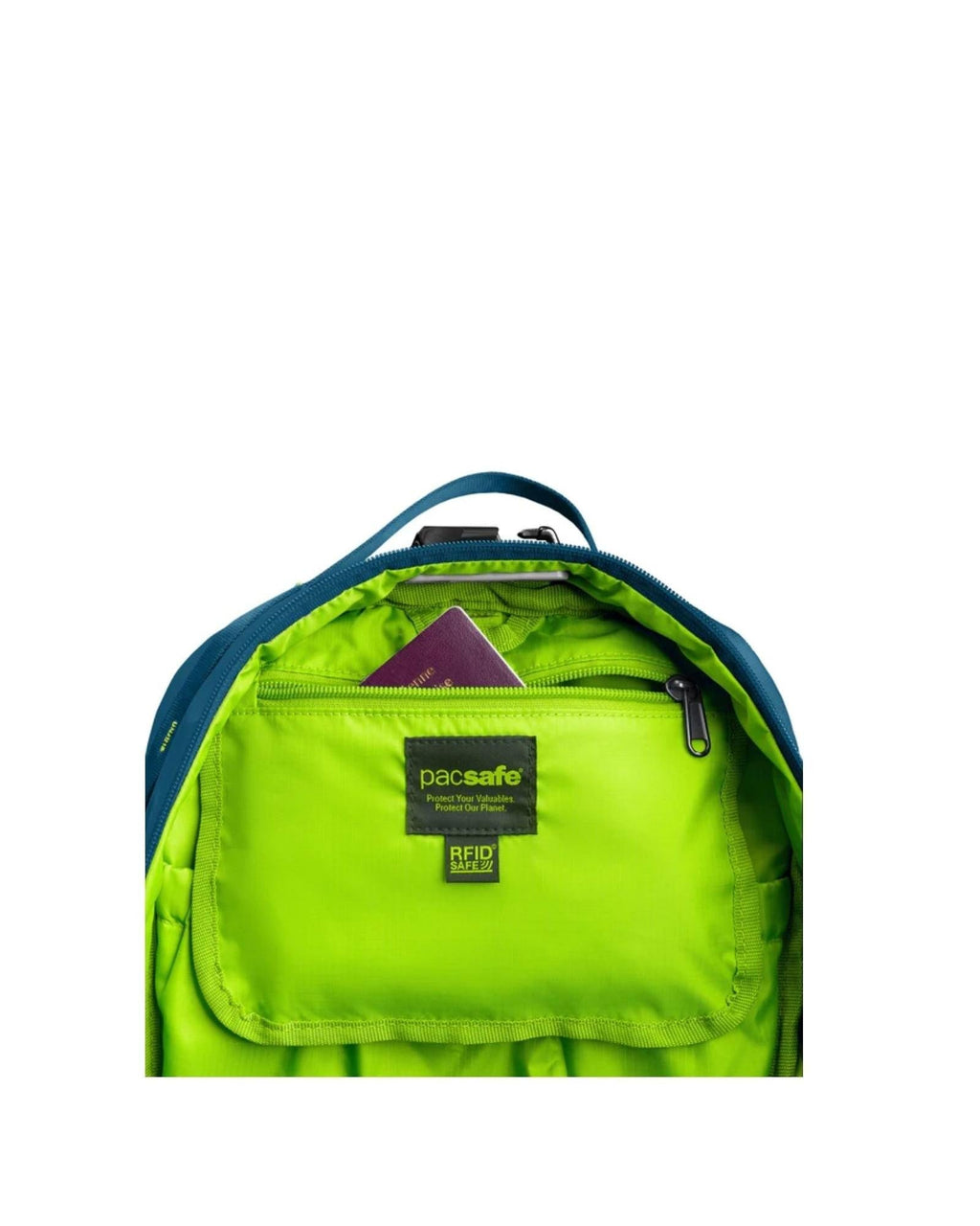 Pacsafe ECO Anti-Theft Backpack - 18L - Tidal Teal Back Image 10