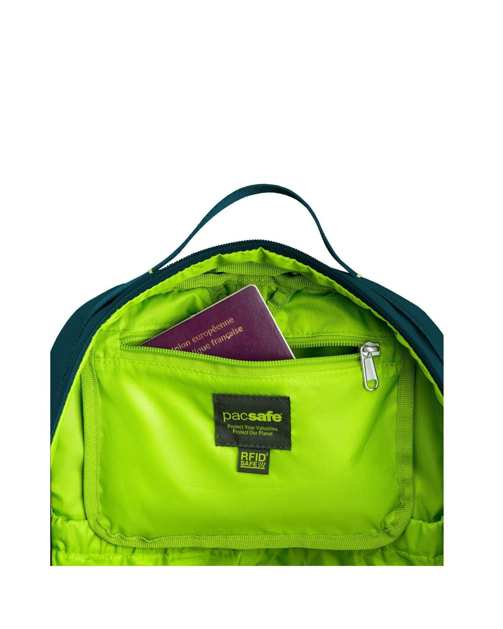 Pacsafe ECO Anti-Theft Backpack - 25L - Tidal Teal Back Image 9