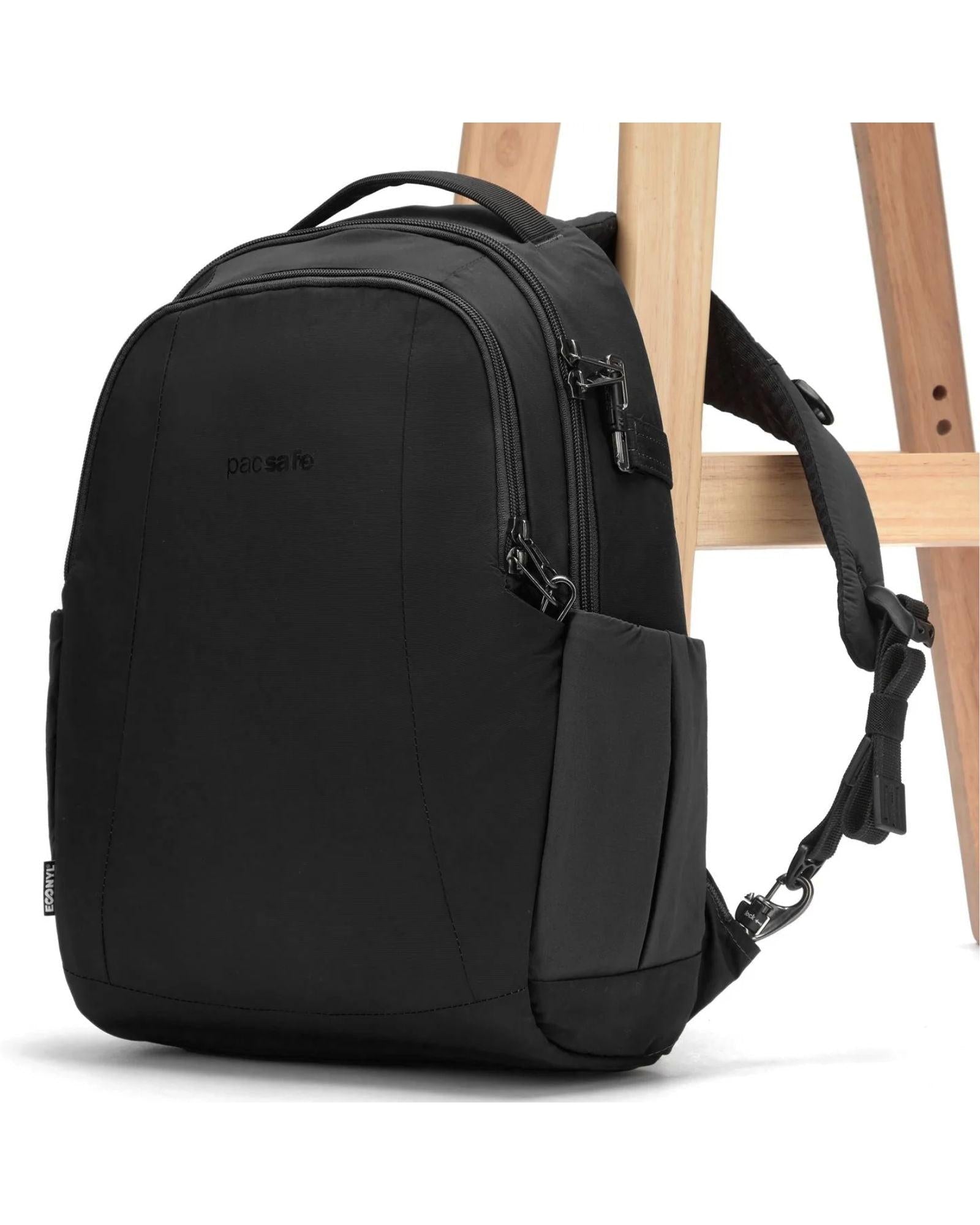 Pacsafe Metrosafe LS350 Anti-Theft ECONYL Backpack - 15L - Black Front Left Image 2