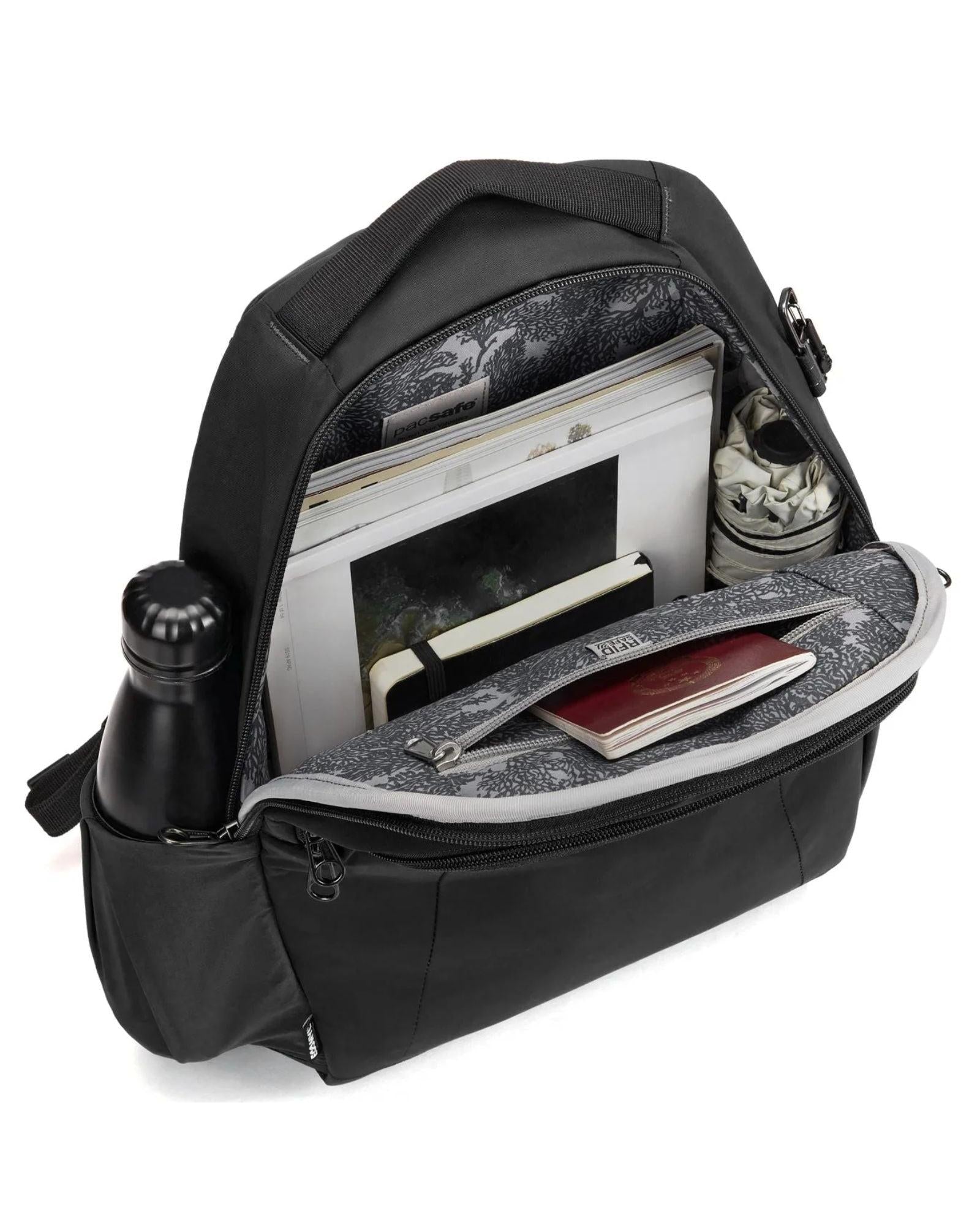 Pacsafe Metrosafe LS350 Anti-Theft ECONYL Backpack - 15L - Black Interior Back Image 6