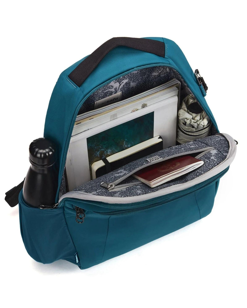 Pacsafe Metrosafe LS350 Anti-Theft ECONYL Backpack - 15L - Tidal Teal Interior Back Image 6