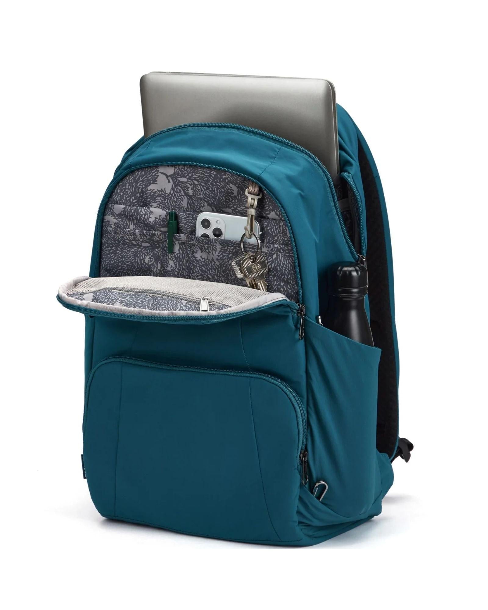 Pacsafe Metrosafe LS450 Anti-Theft ECONYL Backpack - 25L - Tidal Teal Interior Back Image 5