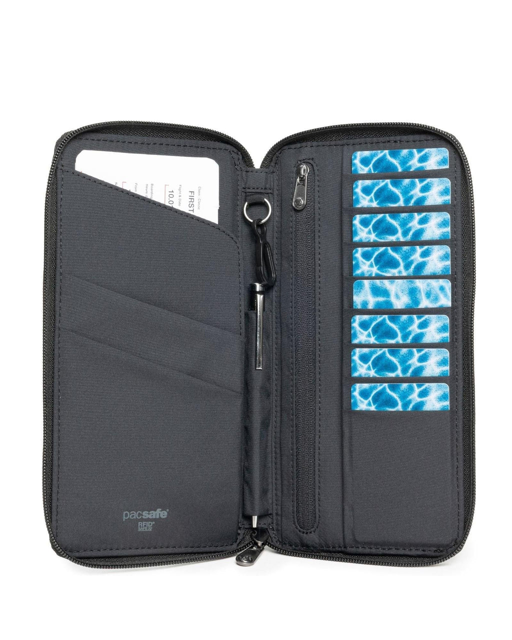 Pacsafe RFIDsafe Travel Wallet - Black Interior Image 3