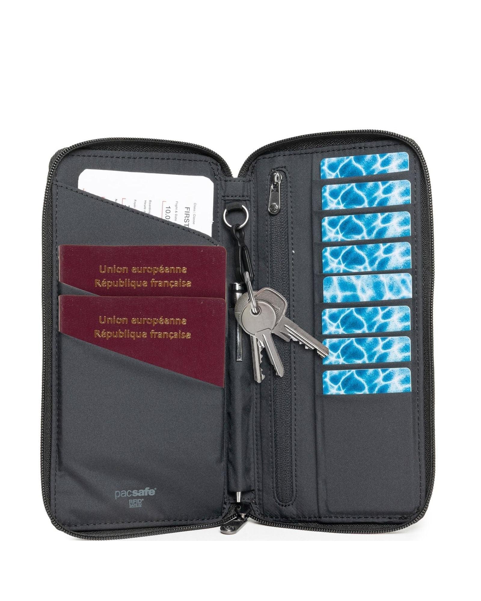 Pacsafe RFIDsafe Travel Wallet S25 - Jet Black Interior Image 2