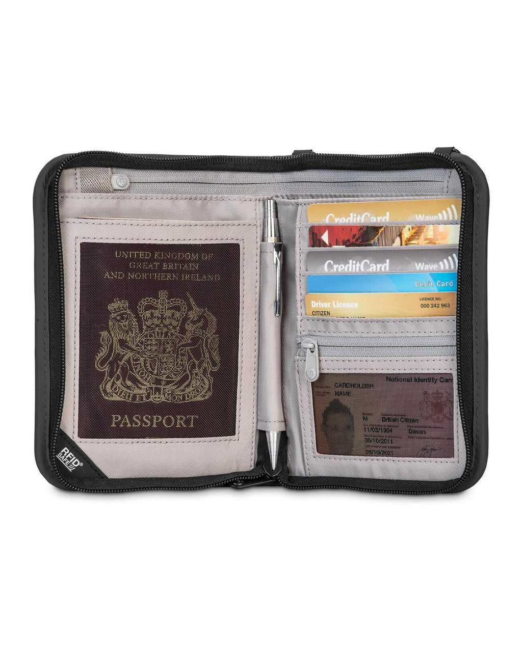 Pacsafe RFIDsafe V150 Compact Organizer - Black Interior Image 2