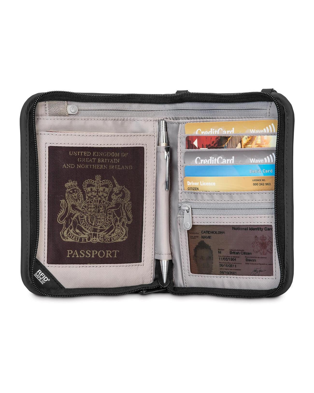 Pacsafe RFIDsafe V150 Compact Organizer - Black Interior Image 2