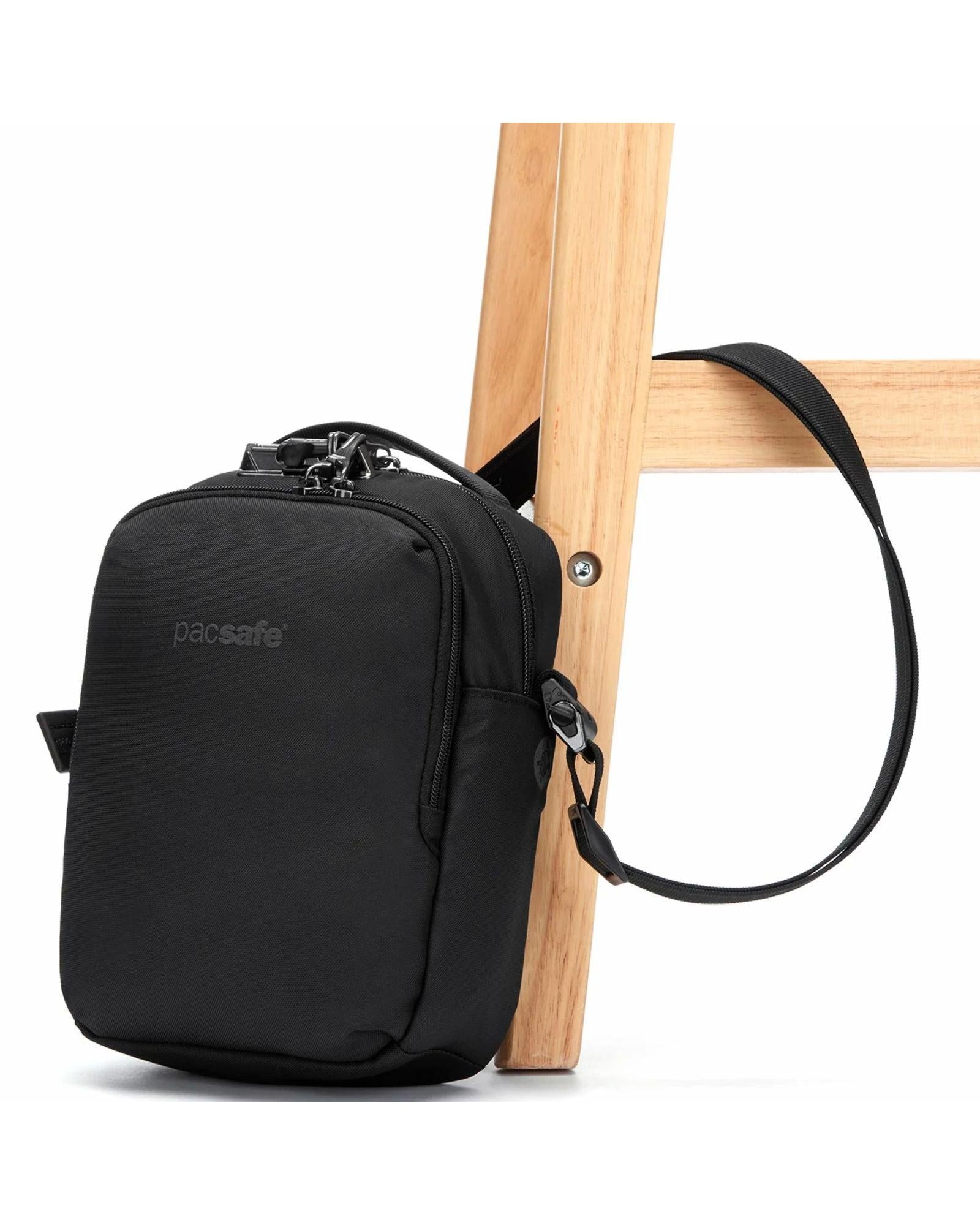 Pacsafe V Companion Anti-Theft Crossbody Bag - Jet Black Front Image 2