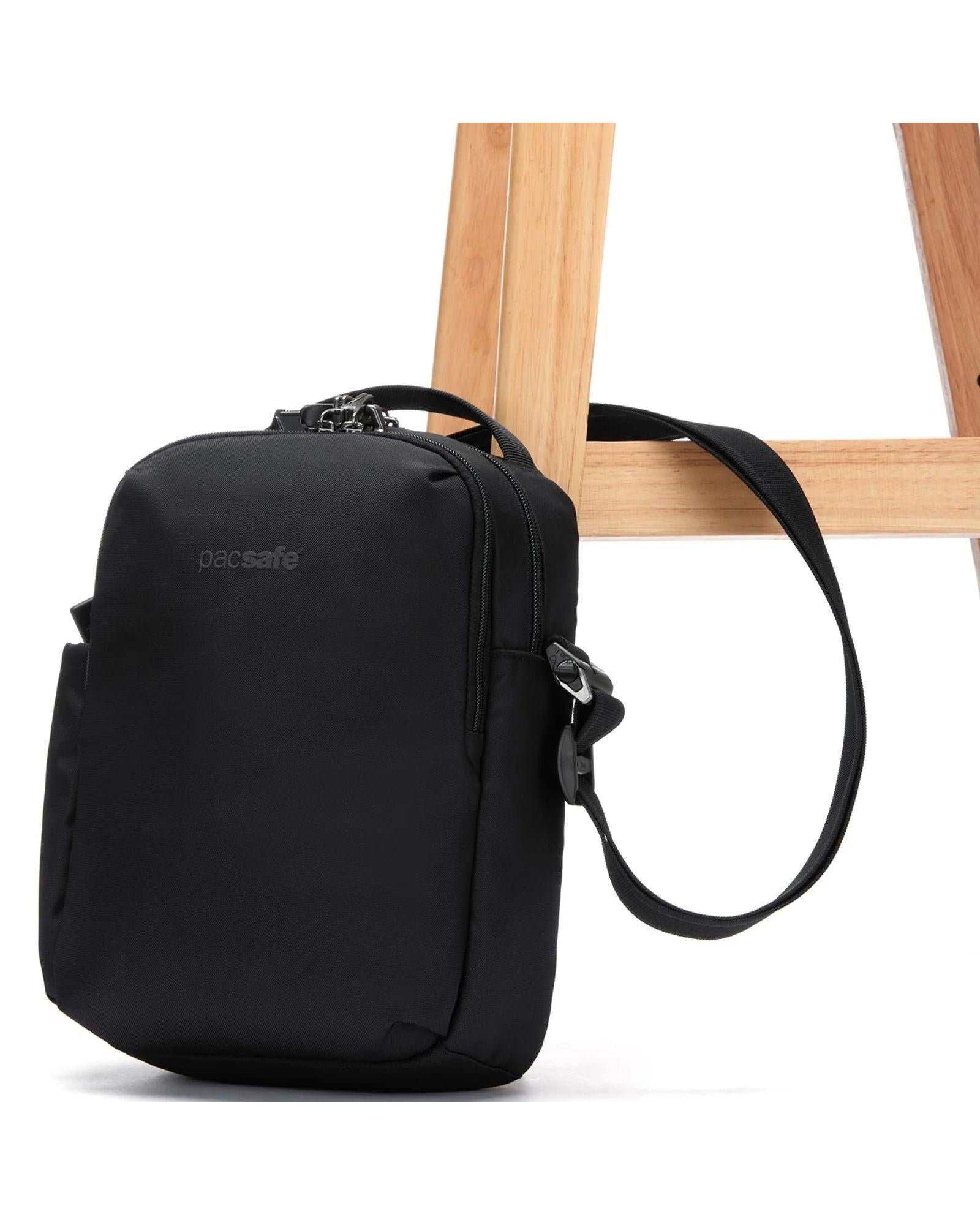 Pacsafe V Tour Anti-Theft Crossbody Bag - Jet Black Front Image 2