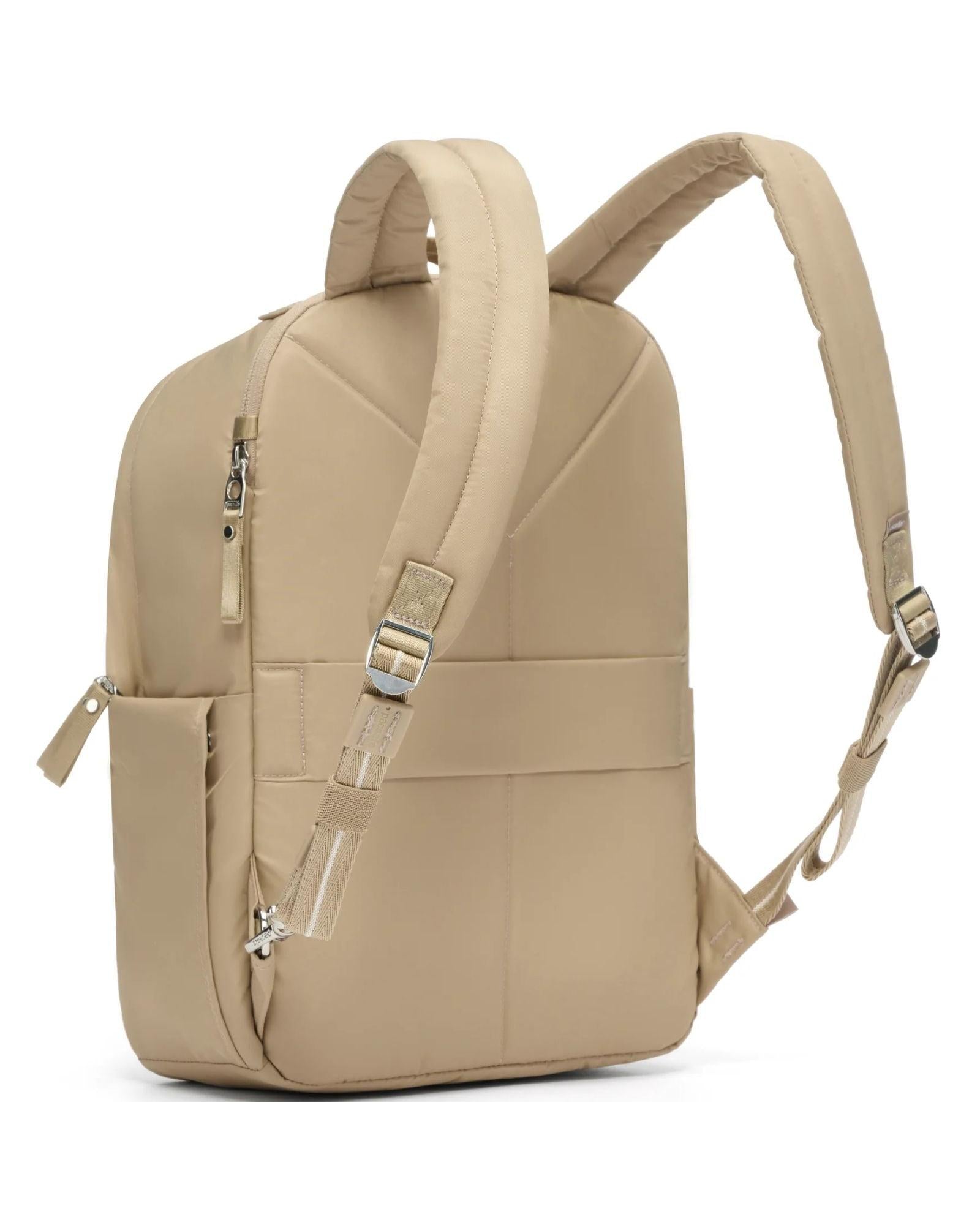 Pacsafe W Anti-Theft Laptop Backpack - 13-Inch / 10L - Taupe Back Left Image 5