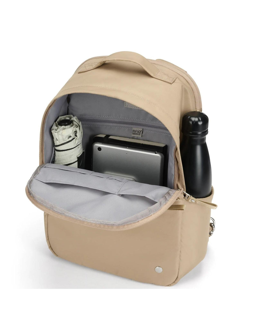 Pacsafe W Anti-Theft Laptop Backpack - 13-Inch / 10L - Taupe Interior Back Image 6