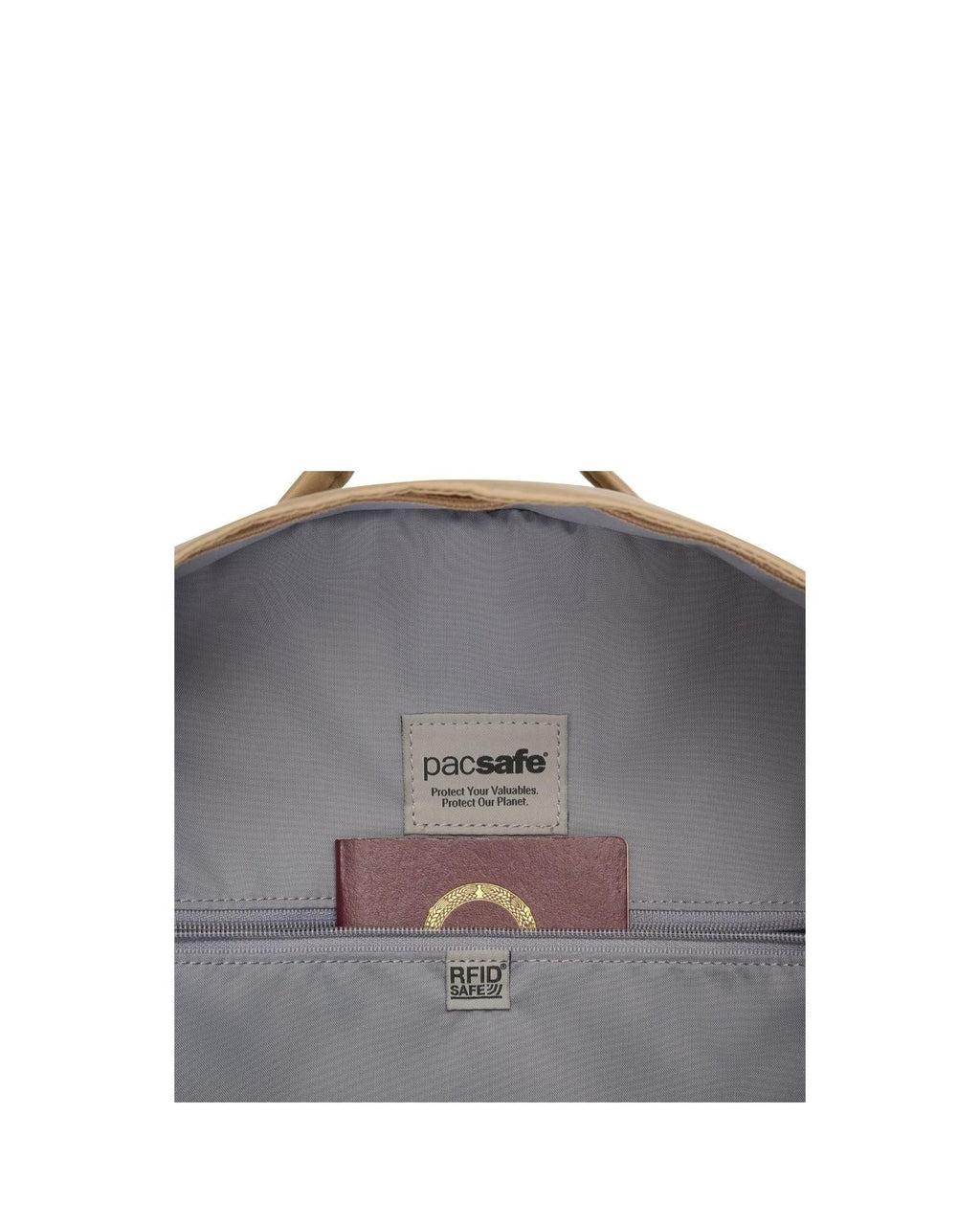 Pacsafe W Anti-Theft Laptop Backpack - 13-Inch / 10L - Taupe Back Image 10