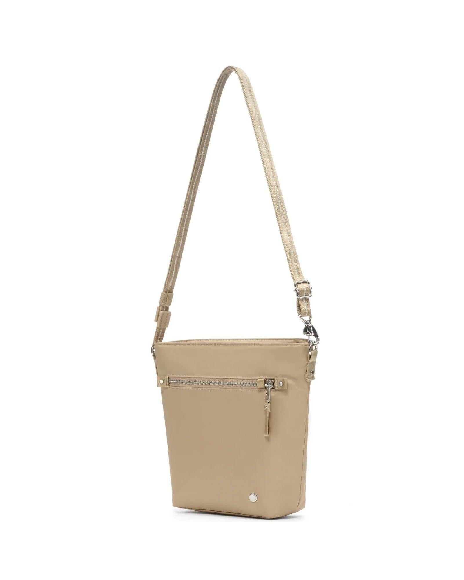 Pacsafe W Anti-Theft Crossbody Bag - 3L - Taupe Front Left Image 4