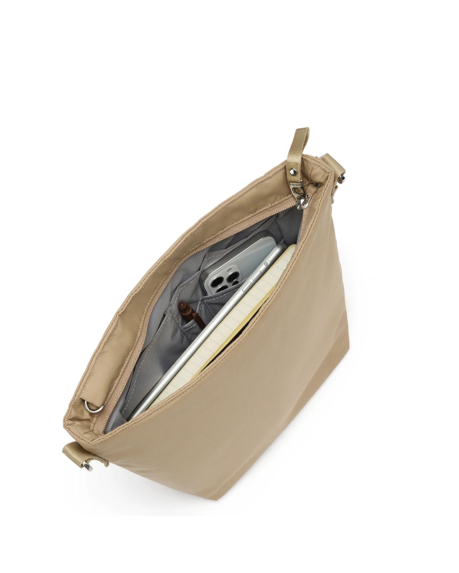 Pacsafe W Anti-Theft Crossbody Bag - 3L - Taupe Interior Image 7