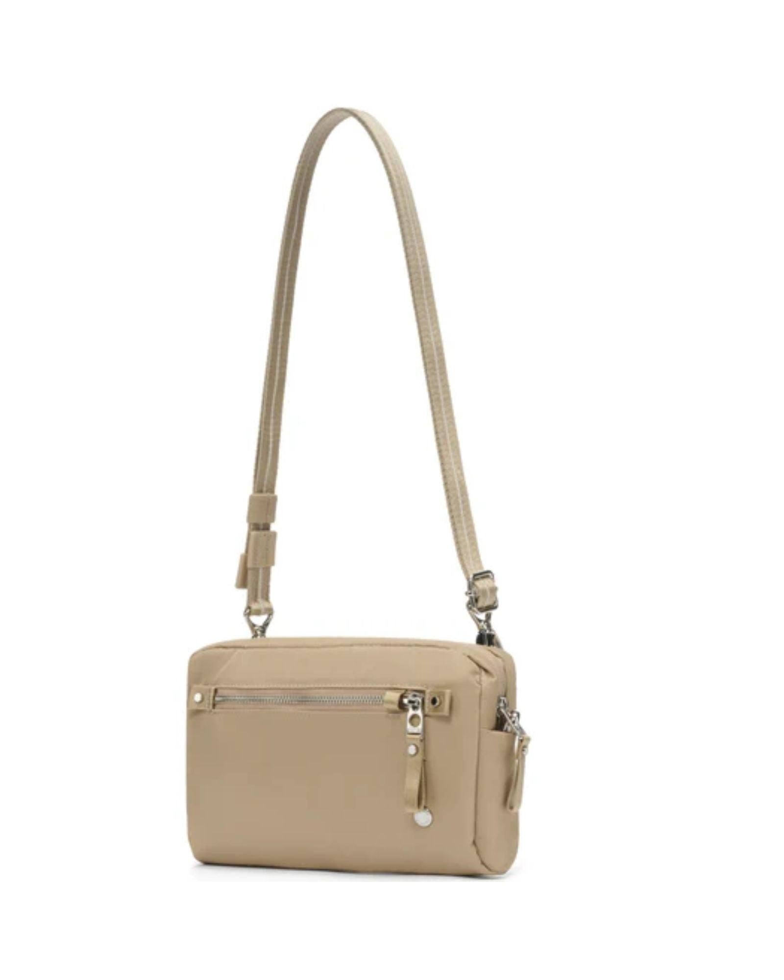 Pacsafe W Anti-Theft 3-in-1 Sling Bag - 1L - Taupe Front Left Image 4