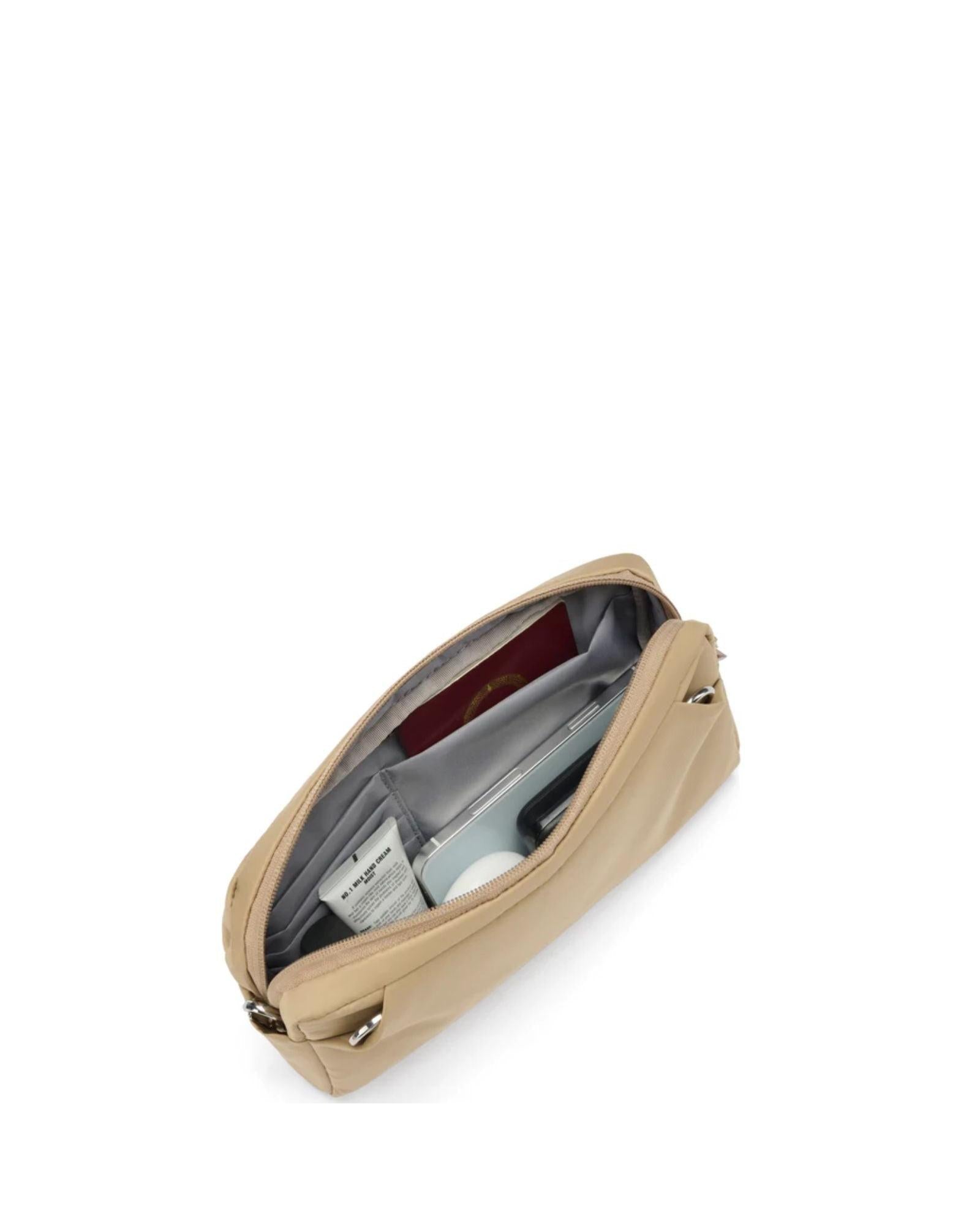Pacsafe W Anti-Theft 3-in-1 Sling Bag - 1L - Taupe Interior Image 7