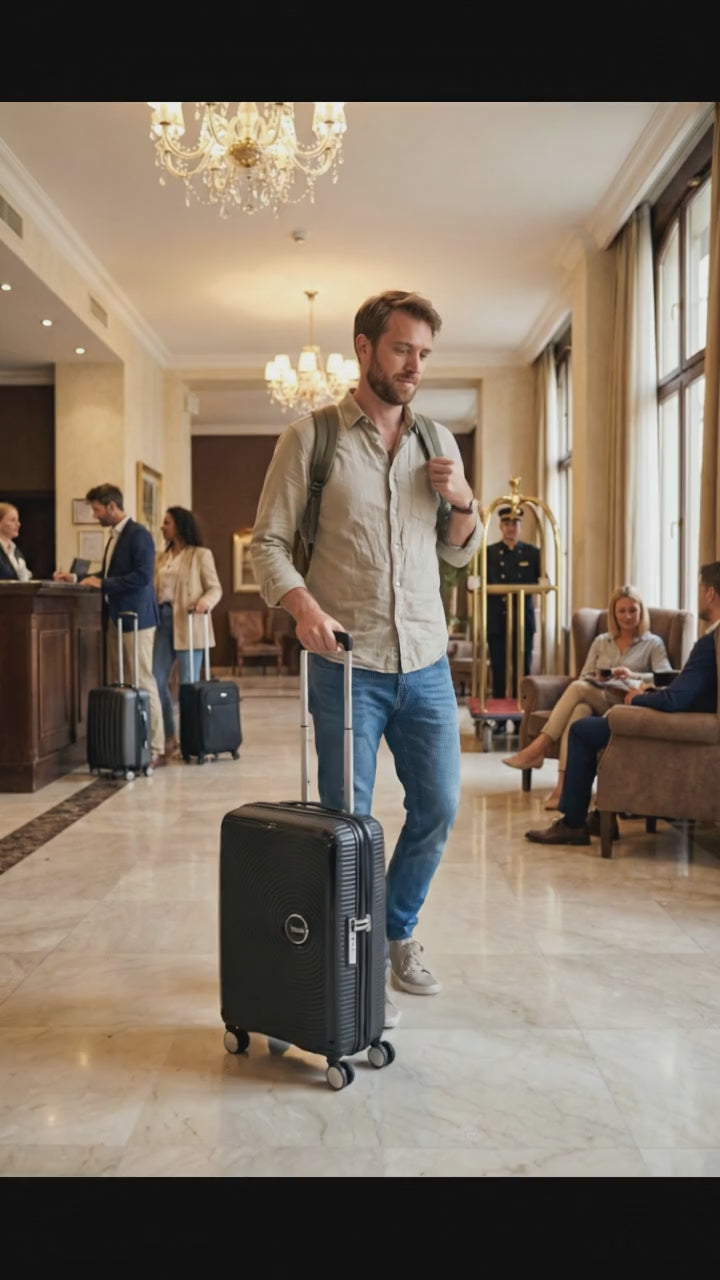American Tourister Curio 2 Expandable Hardside Carry-On Spinner Suitcase - 55cm - Black Image 99