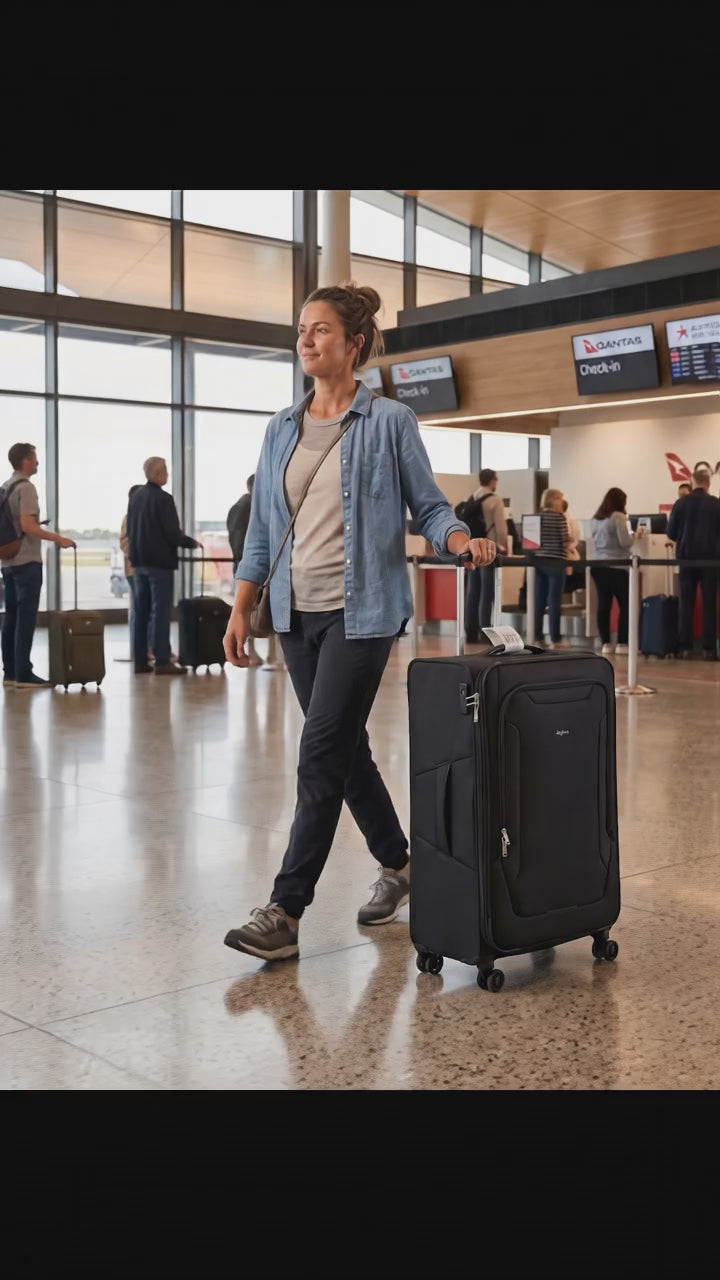 Delphin Caspian 2 Softside Large Spinner Suitcase - 83cm - Black