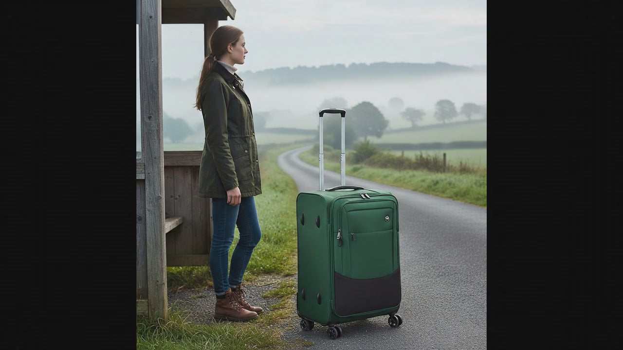 Antler Soft Stripe 2.0 Expandable Softside Large Spinner Suitcase - 81cm - Green Image 99