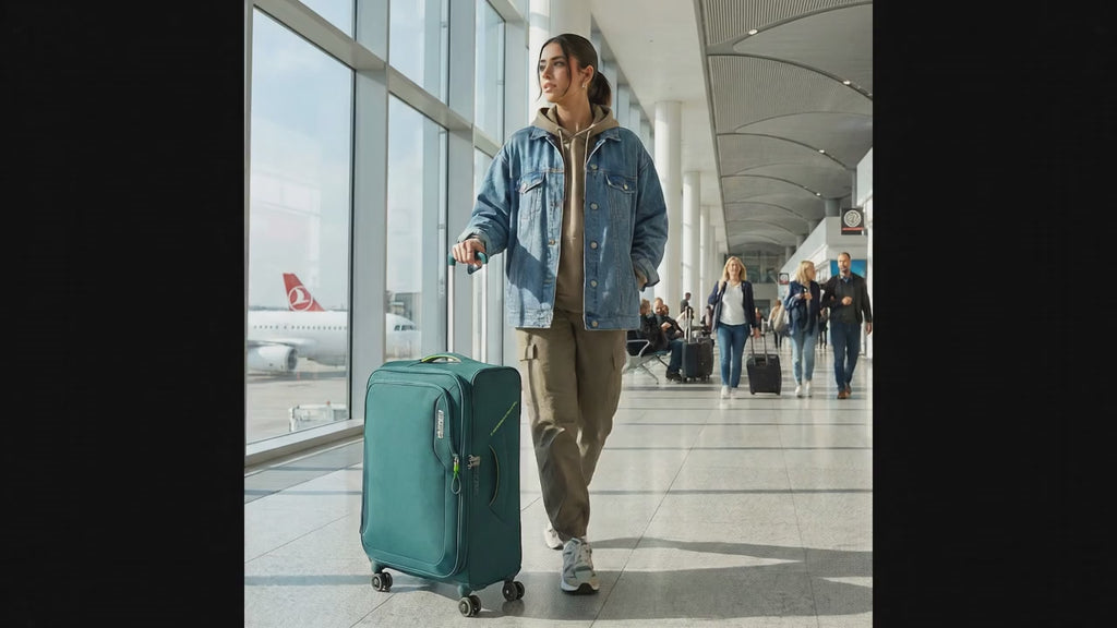American Tourister Applite 5 Expandable Softside Medium Spinner Suitcase - 72cm - Varsity Green Image 99
