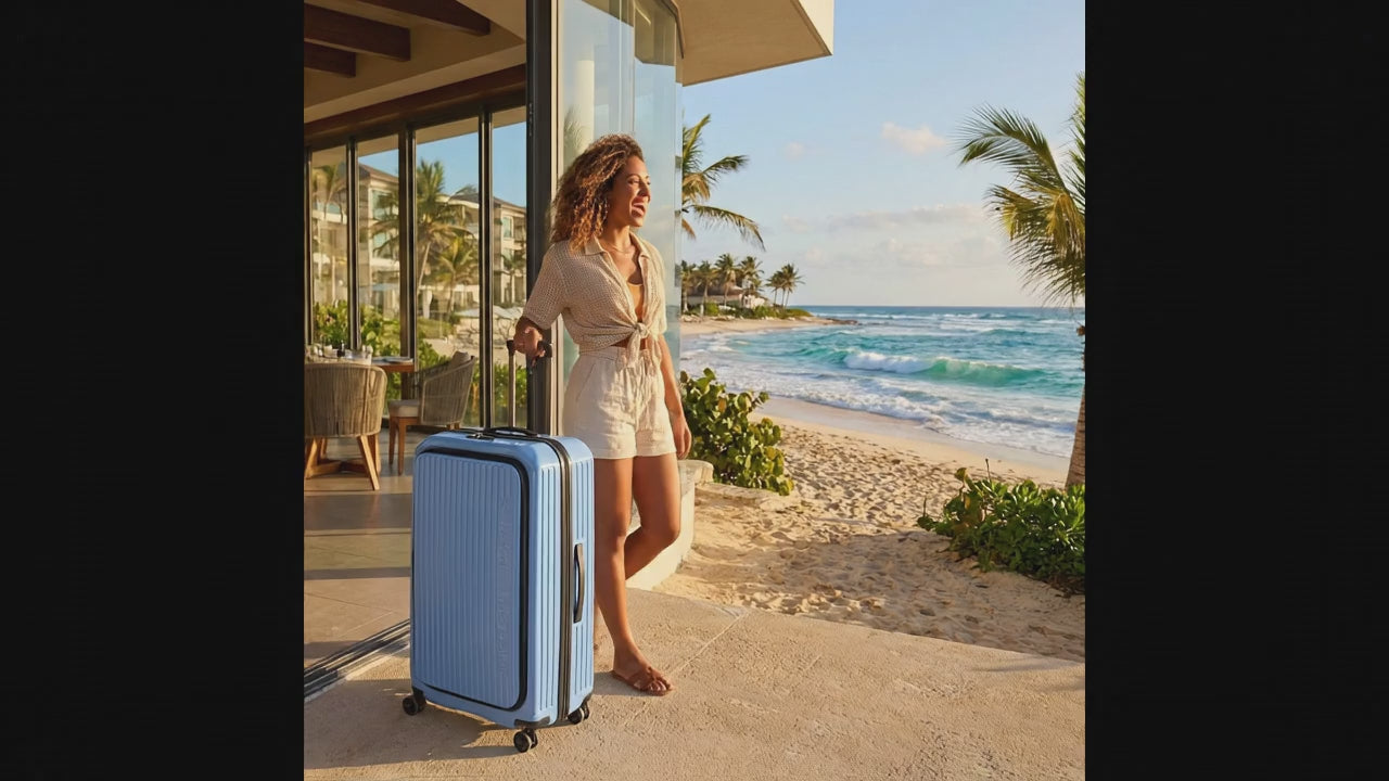 Delsey Securitime Hardside Top Opening Large Spinner Suitcase - 77cm - Lavender Blue Image 99