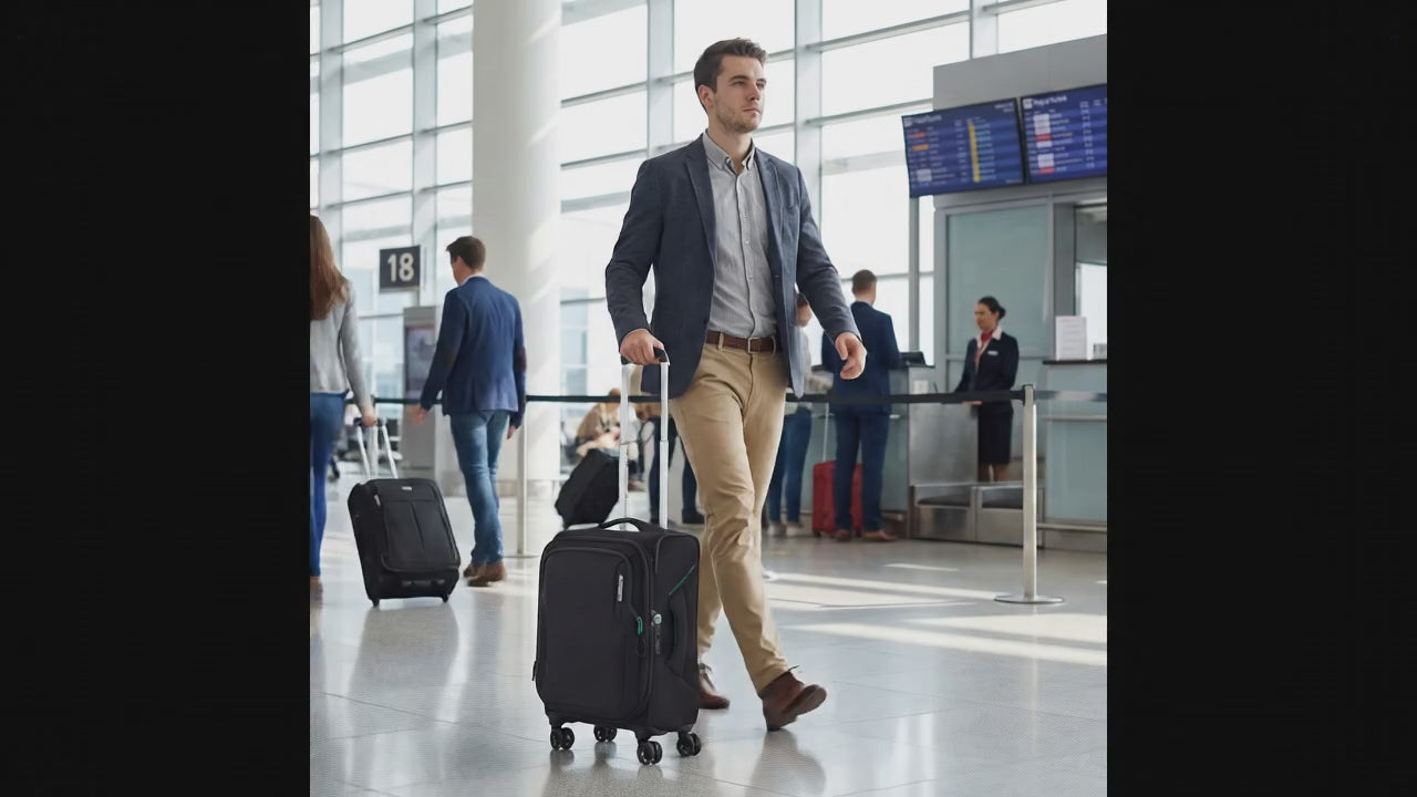 American Tourister Applite 5 Expandable Softside Carry-On Spinner Suitcase - 55cm - Black Image 99
