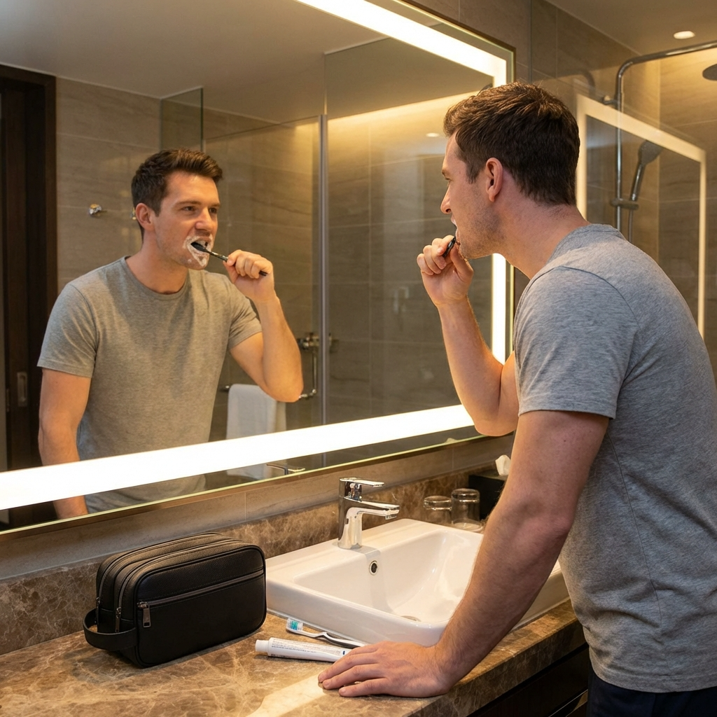 Samsonite Classic Leather Travel Toiletry Kit - Black Image 6