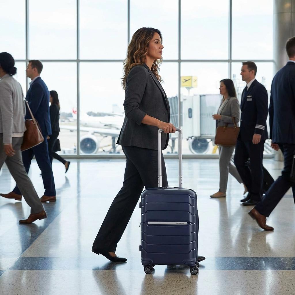 Samsonite Oc2lite Expandable Hardside Carry-On Spinner Suitcase - 55cm - Navy Blue Image 8