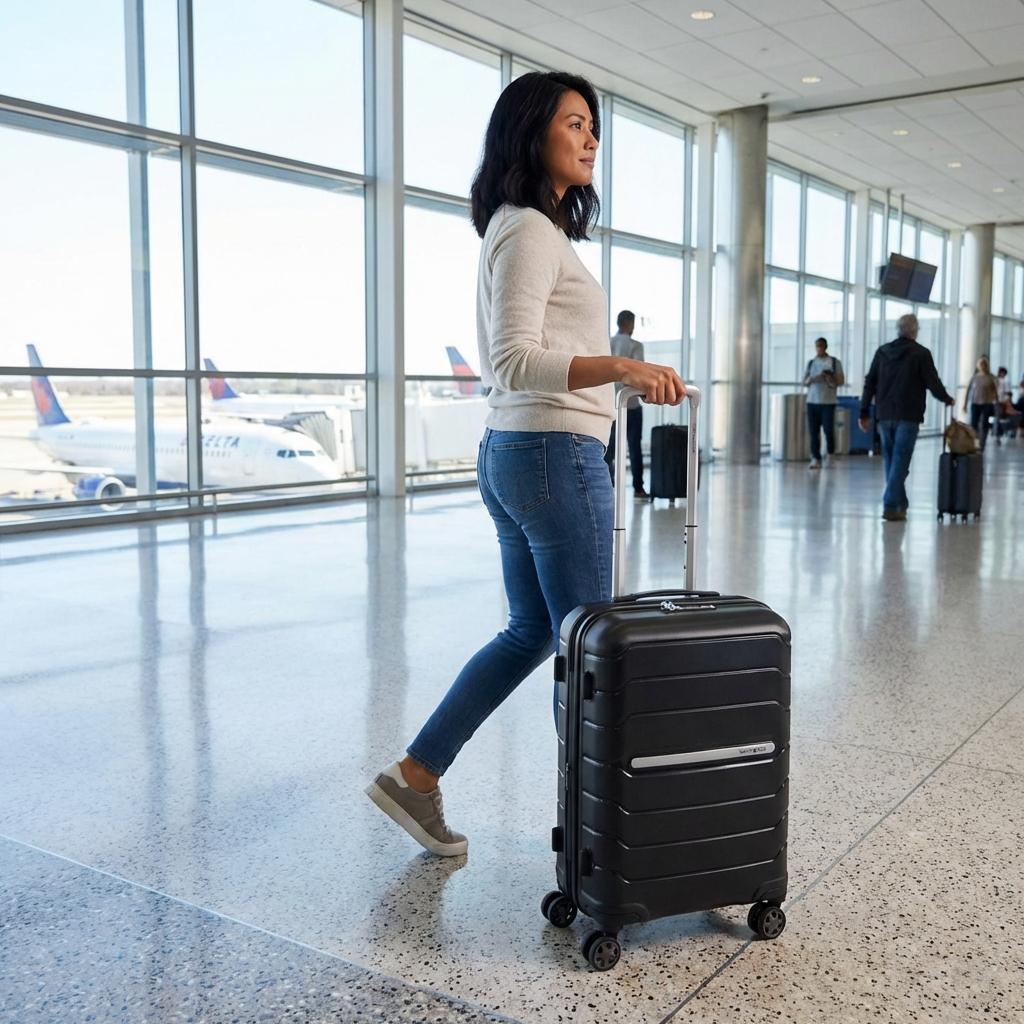 Samsonite Oc2lite Expandable Hardside Medium Spinner Suitcase - 68cm - Black