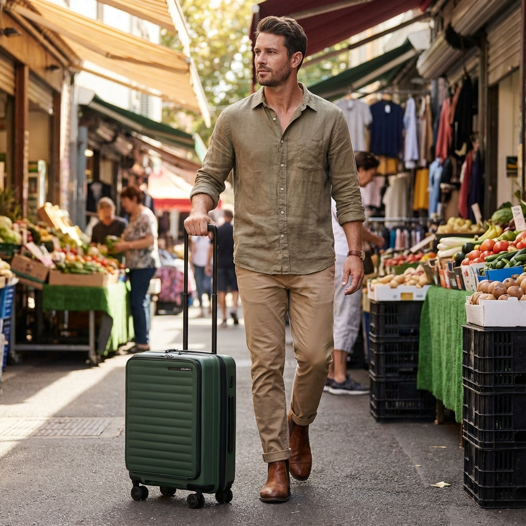 Samsonite Restackd Expandable Easy Access Carry-On Spinner Suitcase - 55cm - Sage Image 15