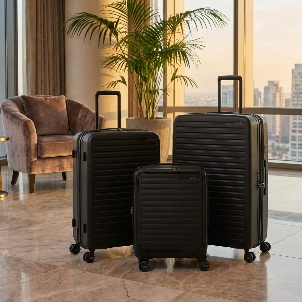 Samsonite Restackd Expandable 3-Piece Spinner Luggage Set - Black Image 15