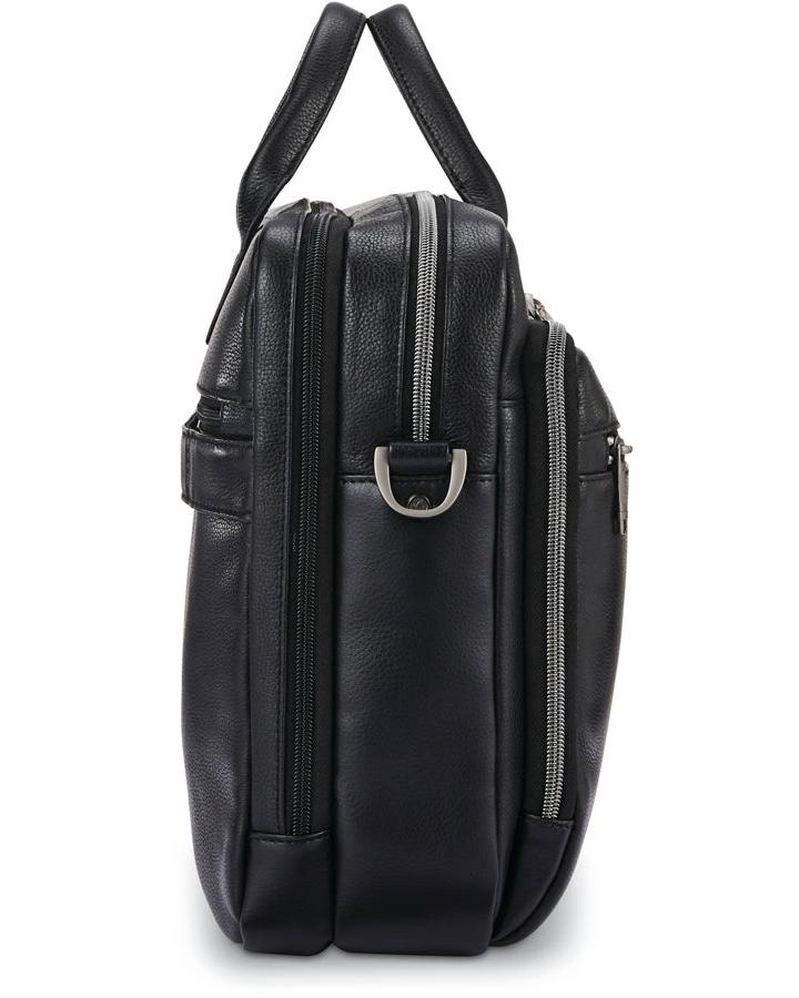 Samsonite Classic Leather Toploader Laptop Briefcase - Black Image 5